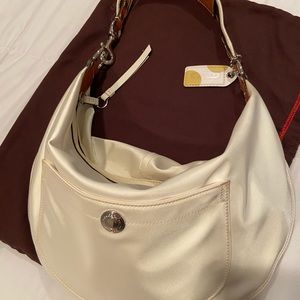 Bran new Coach White Sateen Hobo Bag